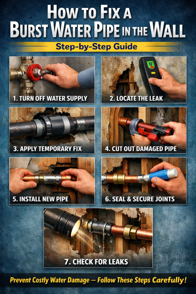 How to Fix a Burst Water Pipe in the Wall